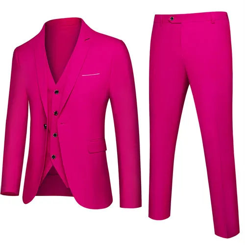 Slim Men's Suit 3 Pieces Set (Jacket + Pants + Vest)