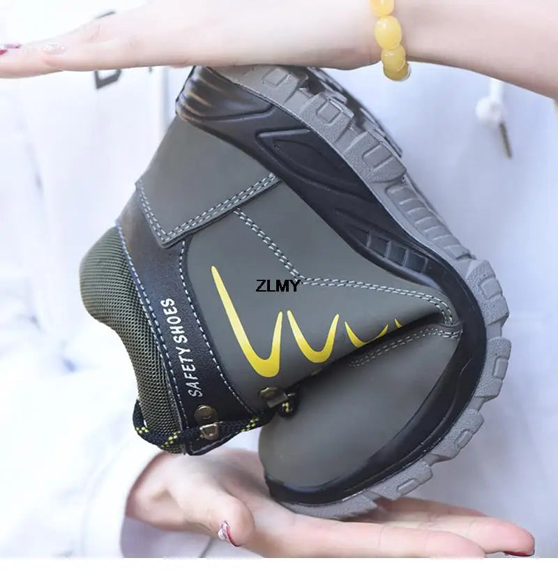 Steel Toe Shoes High Top Work Boots Indestructible Safety Shoes Man Puncture-Proof Work Sneaker Winter Safety Boots