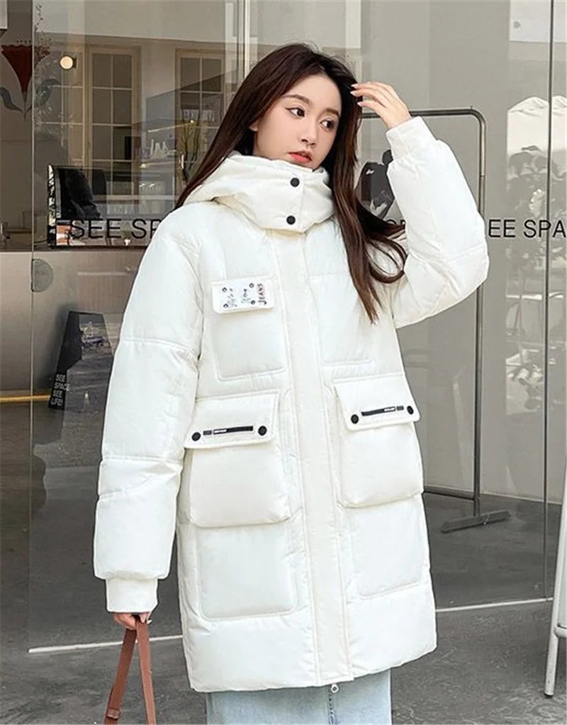 Women's Jacket Winter Parka Down Cotton Jackets Casual Long Coat Loose Thick Warm Hooded Parkas Waterproof Outwear