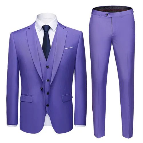 Slim Men's Suit 3 Pieces Set (Jacket + Pants + Vest)
