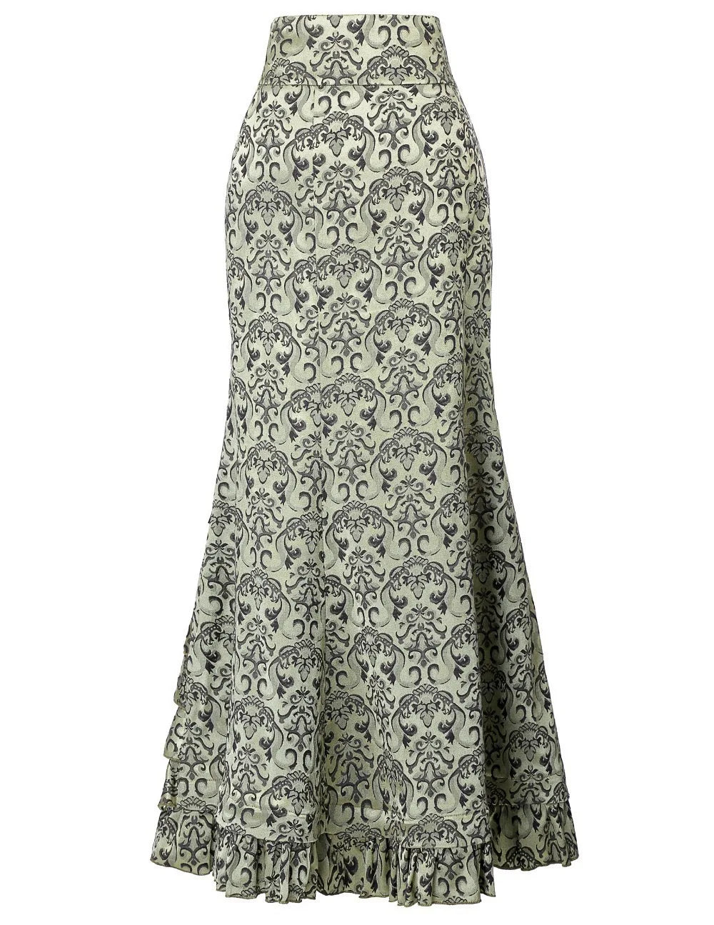Vintage Gothic Long Skirts Women Punk Fish Tail Skirt New High Waisted Temperament Goth