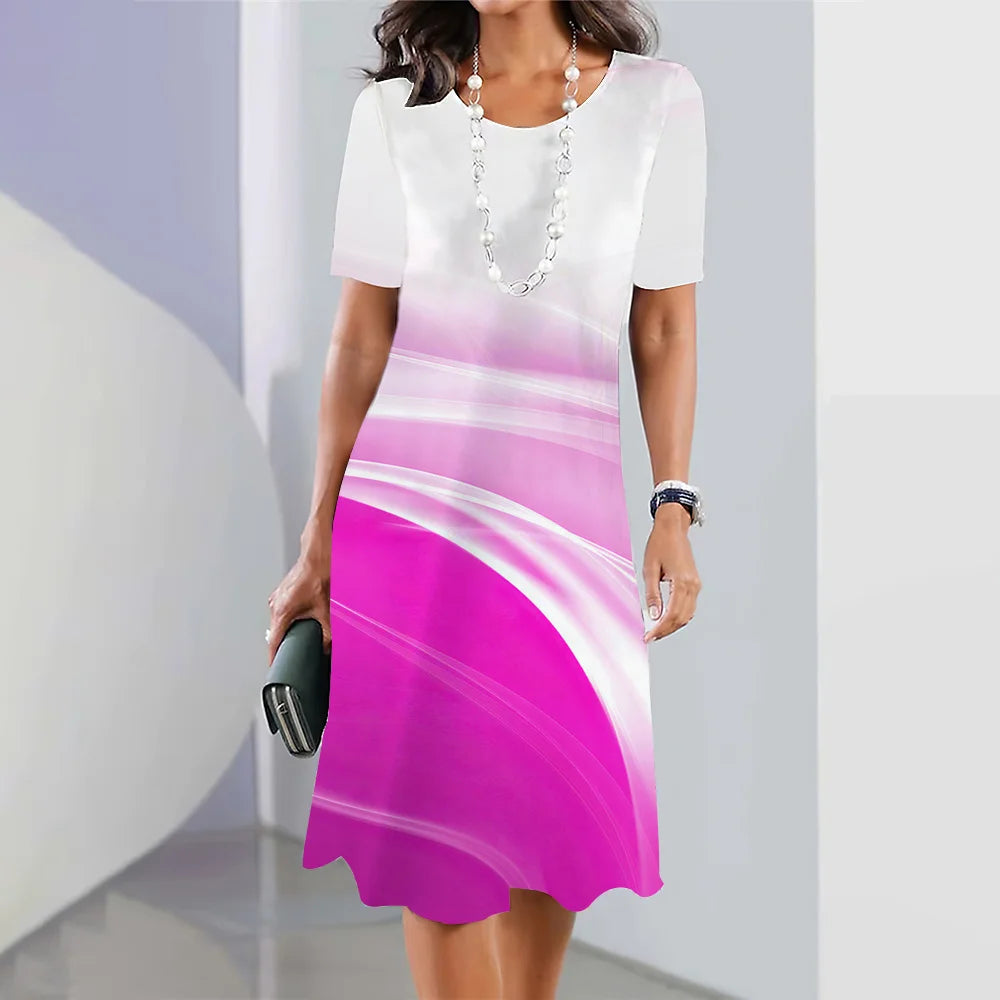 Women's Striped Printed Elegant Dress