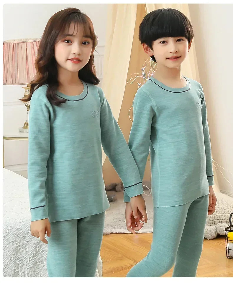 Winter Warm Pyjamas Sets for Kids Thermal Pajamas Toddler Sleepwear for Children from 2 to 13 Years Old