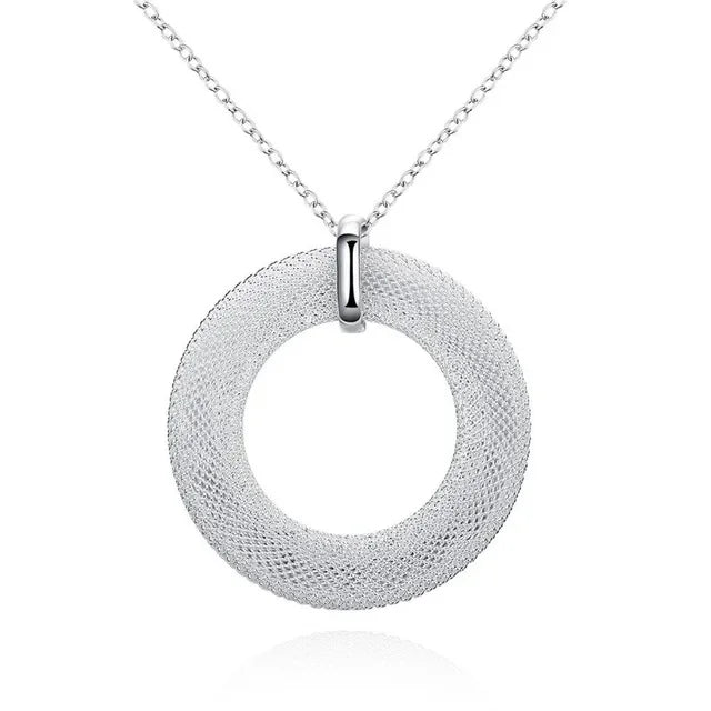 Fashion silver color jewelry elegant charms retro exquisite heart pendant necklace women