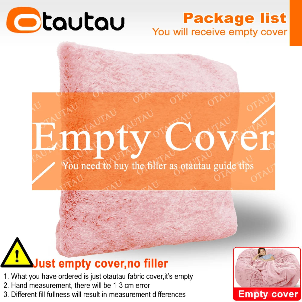 4/5ft Giant Bean Bag Cover Fluffy Sofa Bed Sac Beanbag Couch Relax Recliner Chair