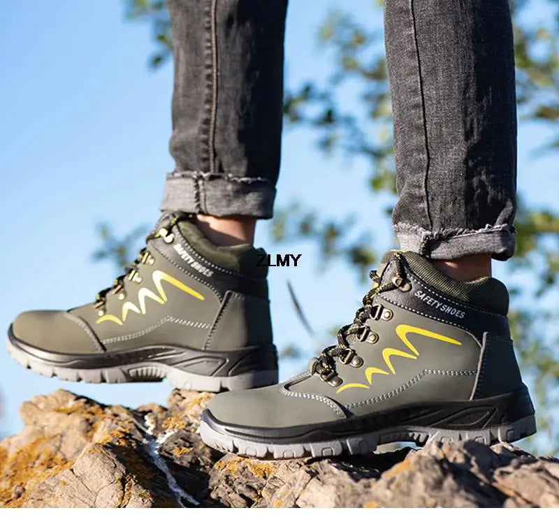 Steel Toe Shoes High Top Work Boots Indestructible Safety Shoes Man Puncture-Proof Work Sneaker Winter Safety Boots