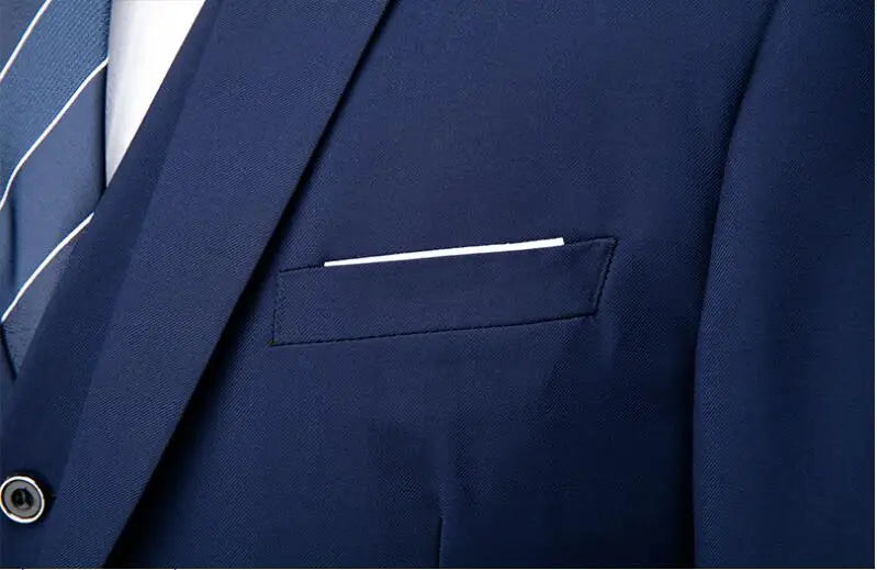 Slim Men's Suit 3 Pieces Set (Jacket + Pants + Vest)