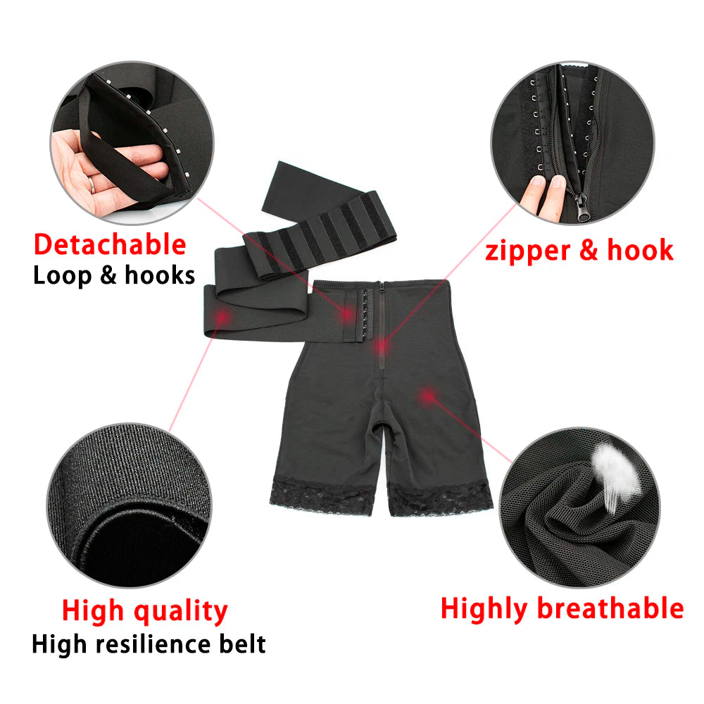 Tummy Slimming Shorts 2 in 1 Fajas Body Shaperwear High Waist Shaper Panties Modeling Strap Trainer Belt Female Corset Binder
