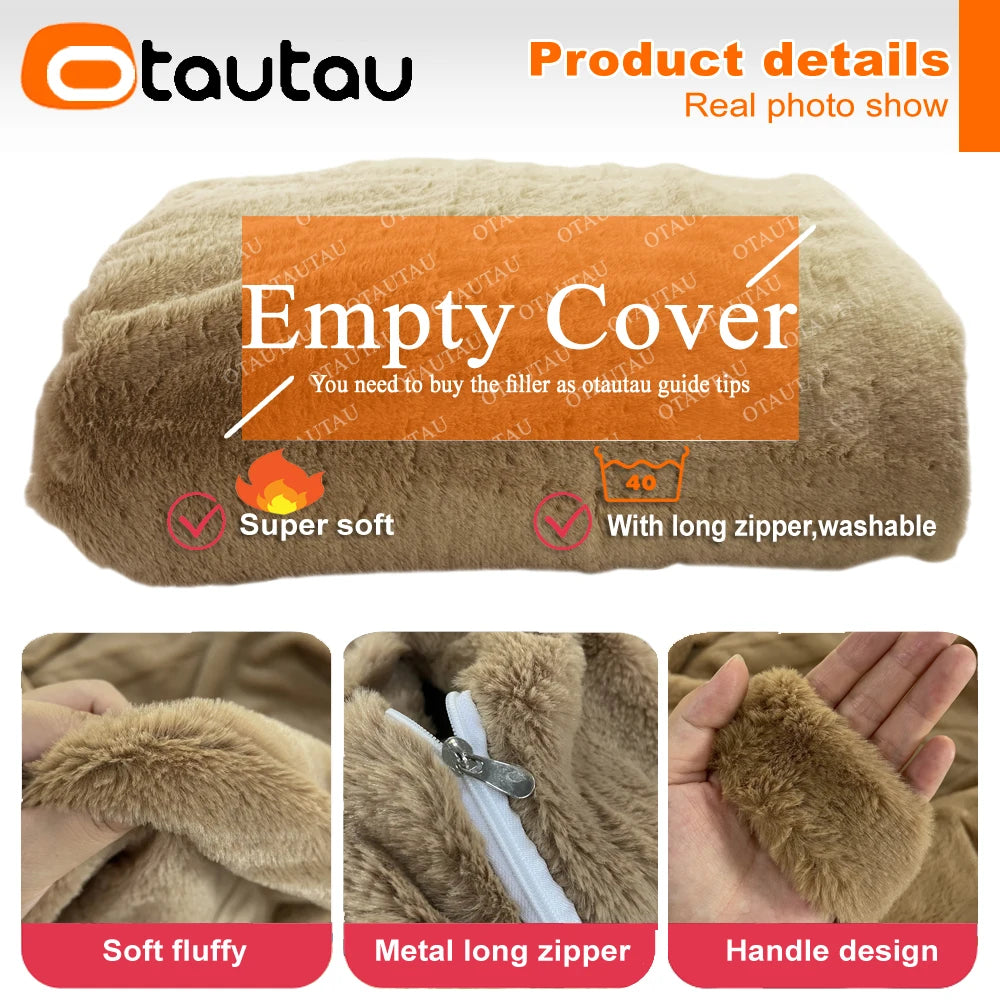 4/5ft Giant Bean Bag Cover Fluffy Sofa Bed Sac Beanbag Couch Relax Recliner Chair