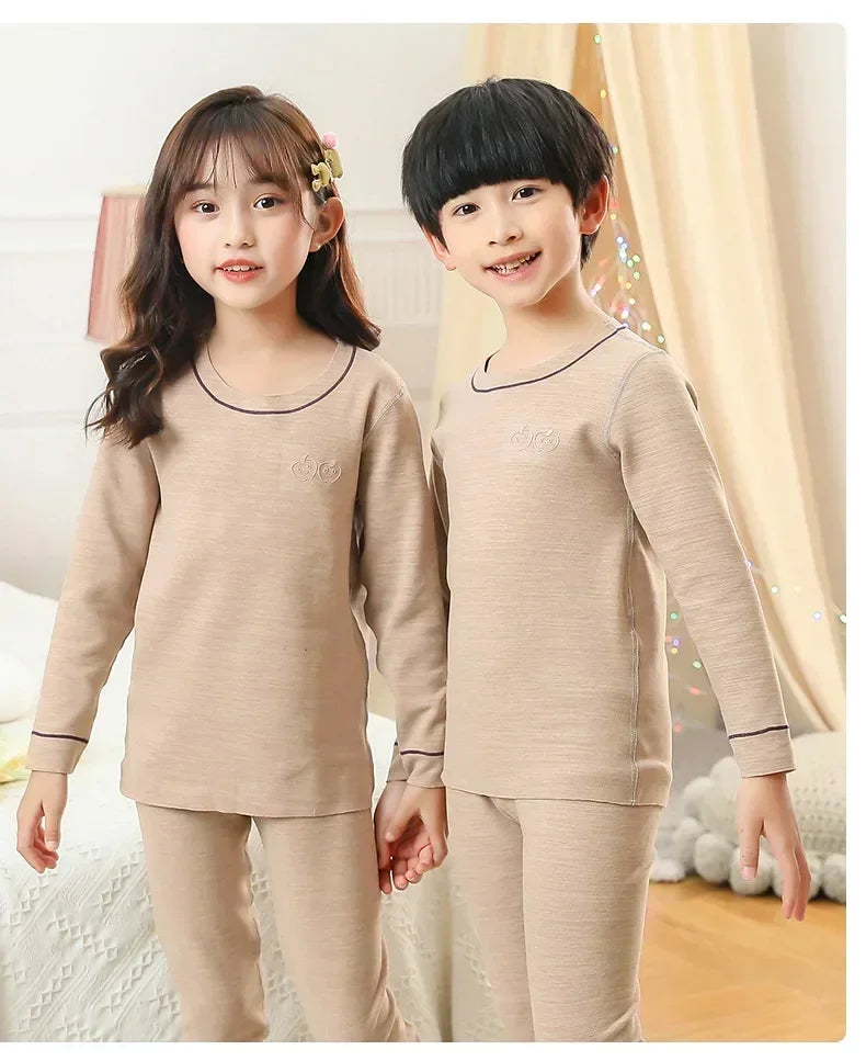 Winter Warm Pyjamas Sets for Kids Thermal Pajamas Toddler Sleepwear for Children from 2 to 13 Years Old
