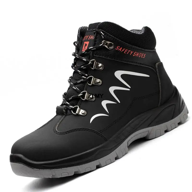 Steel Toe Shoes High Top Work Boots Indestructible Safety Shoes Man Puncture-Proof Work Sneaker Winter Safety Boots