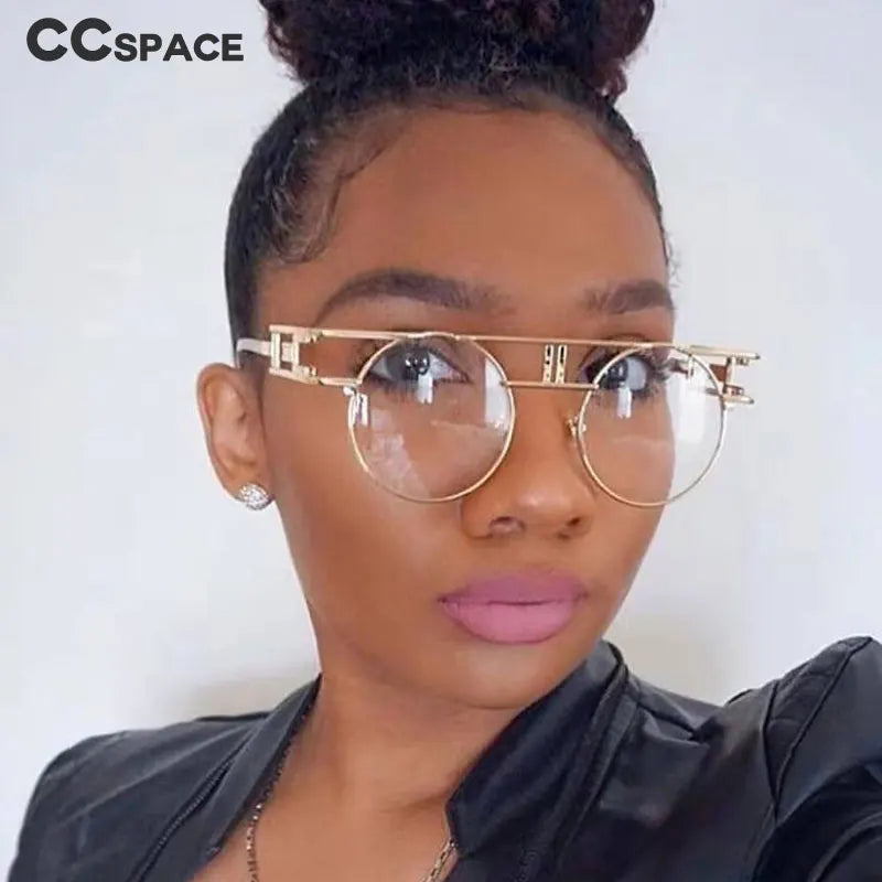 Retro Steampunk Round Glasses Frames Metal Men Women Fashion