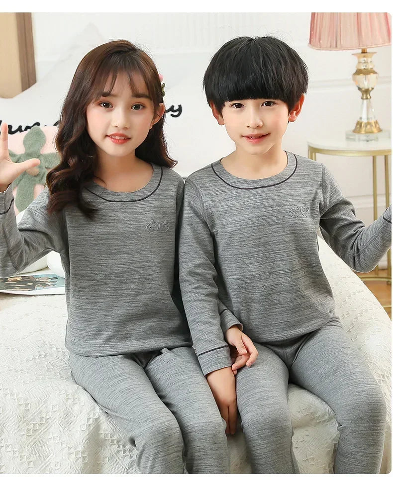Winter Warm Pyjamas Sets for Kids Thermal Pajamas Toddler Sleepwear for Children from 2 to 13 Years Old