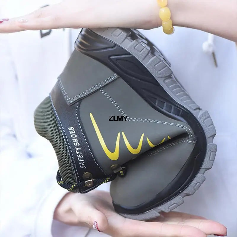 Steel Toe Shoes High Top Work Boots Indestructible Safety Shoes Man Puncture-Proof Work Sneaker Winter Safety Boots