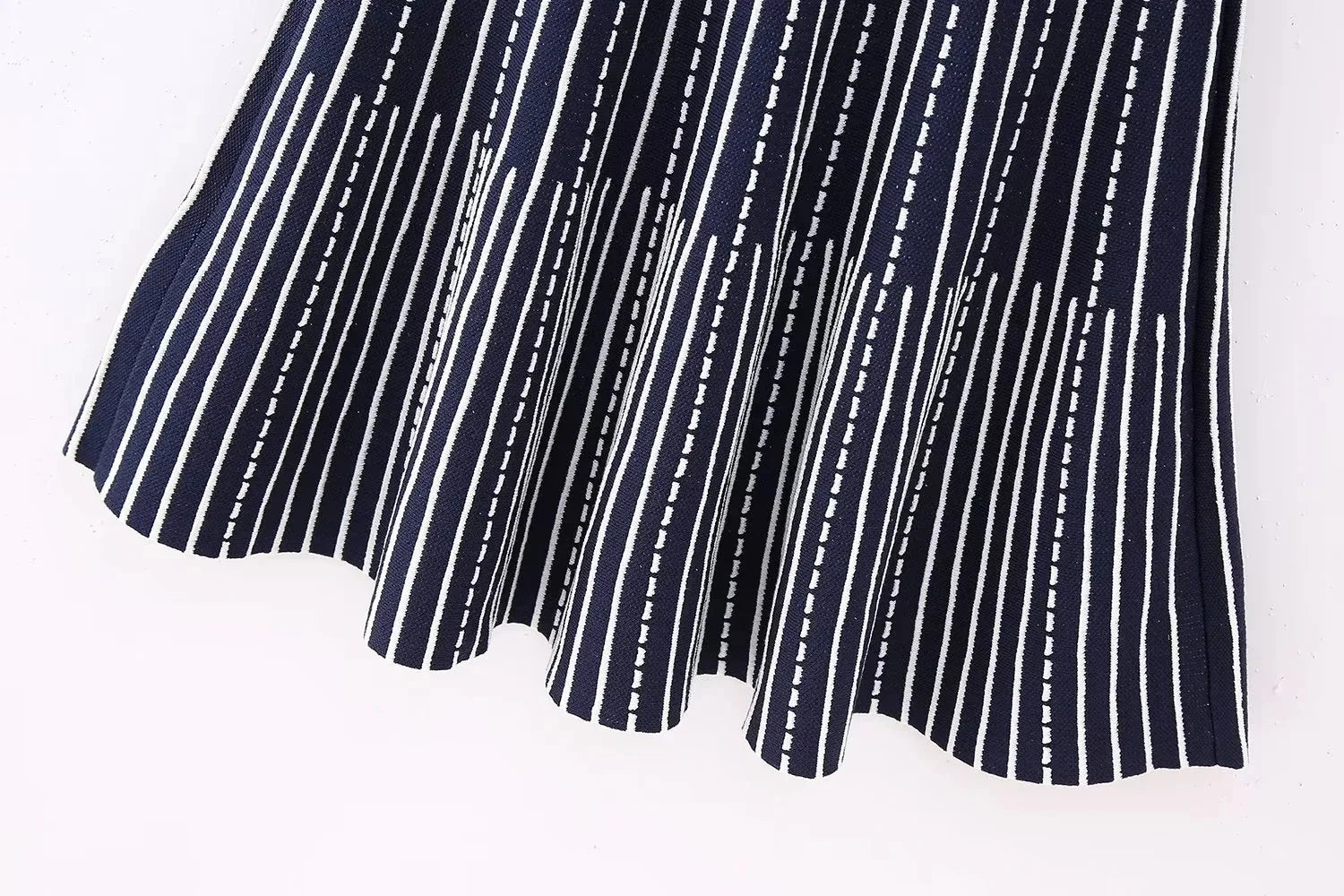 Woman Striped Knitted Mini Dress