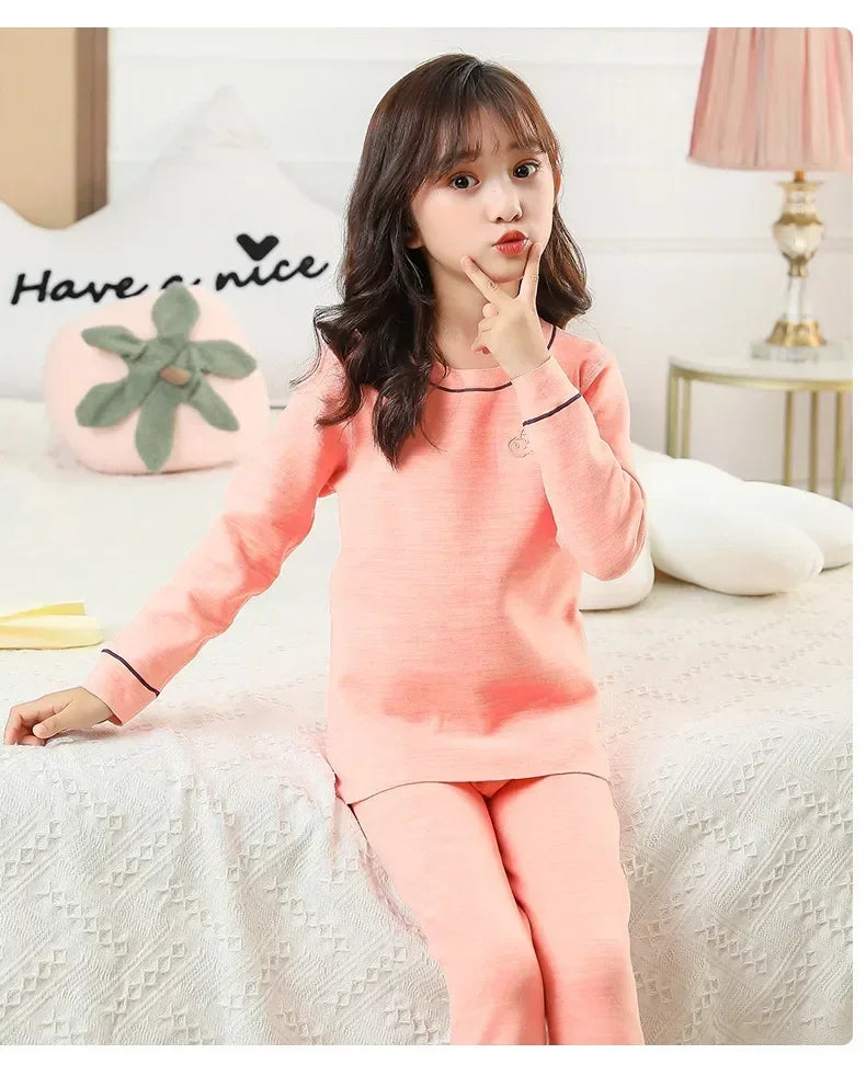 Winter Warm Pyjamas Sets for Kids Thermal Pajamas Toddler Sleepwear for Children from 2 to 13 Years Old