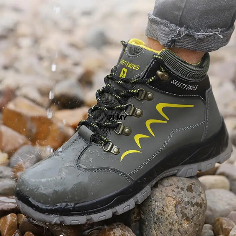 Steel Toe Shoes High Top Work Boots Indestructible Safety Shoes Man Puncture-Proof Work Sneaker Winter Safety Boots