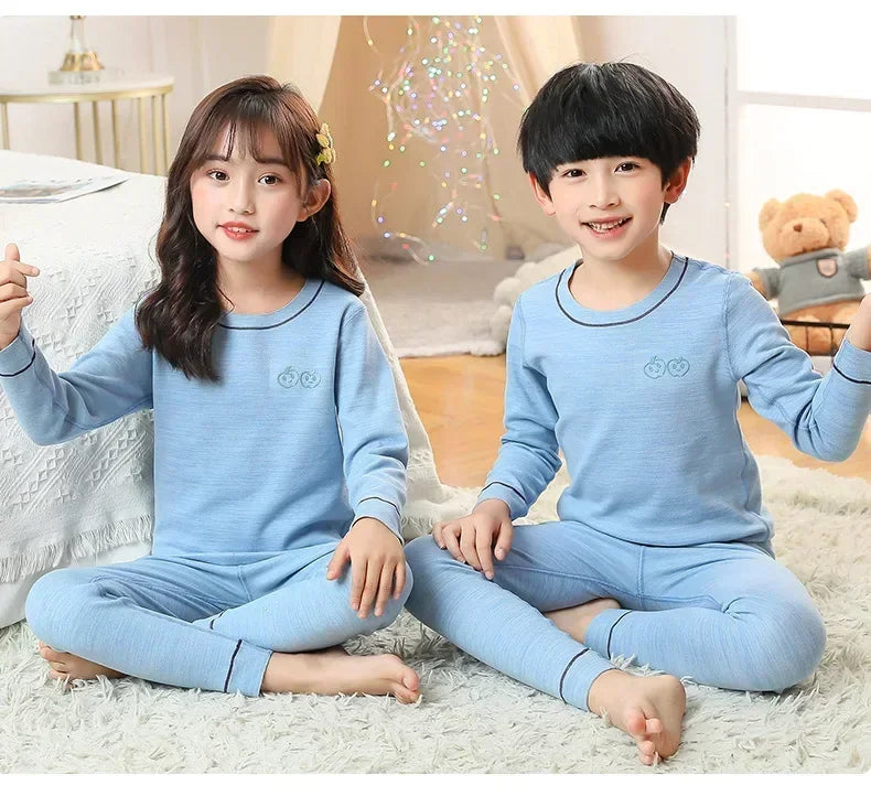 Winter Warm Pyjamas Sets for Kids Thermal Pajamas Toddler Sleepwear for Children from 2 to 13 Years Old