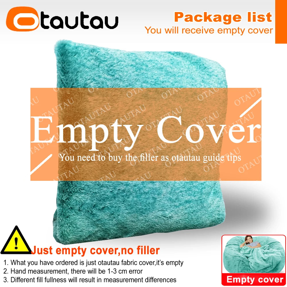 4/5ft Giant Bean Bag Cover Fluffy Sofa Bed Sac Beanbag Couch Relax Recliner Chair