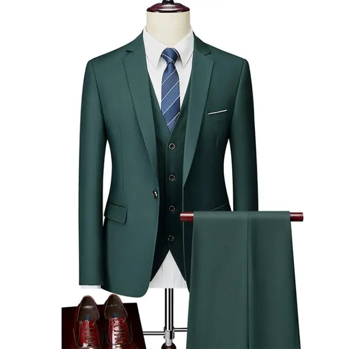 Slim Men's Suit 3 Pieces Set (Jacket + Pants + Vest)