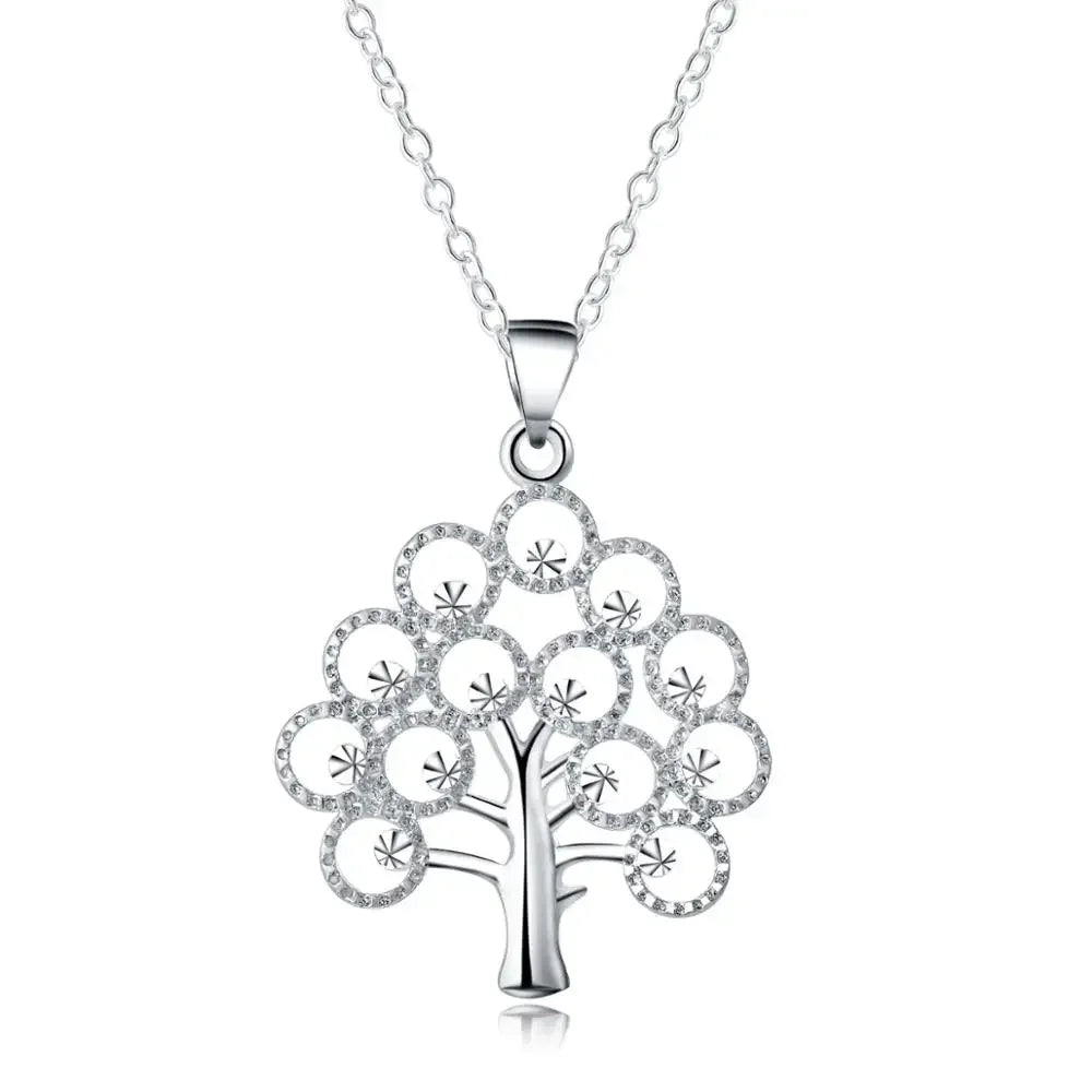 Fashion silver color jewelry elegant charms retro exquisite heart pendant necklace women