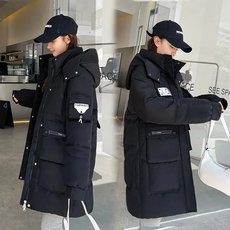 Women's Jacket Winter Parka Down Cotton Jackets Casual Long Coat Loose Thick Warm Hooded Parkas Waterproof Outwear