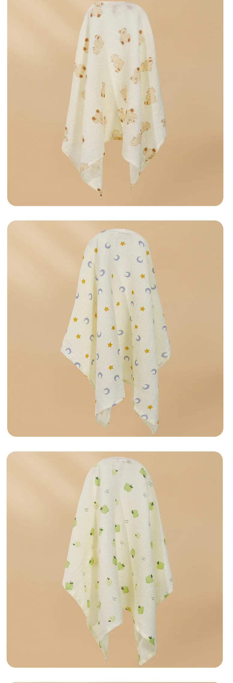 Double Layer Cotton Nursing Cover Breastfeeding Baby Blanket Outdoor Muslin Gauze Towel Multifunctional Shawl Stroller Blanket
