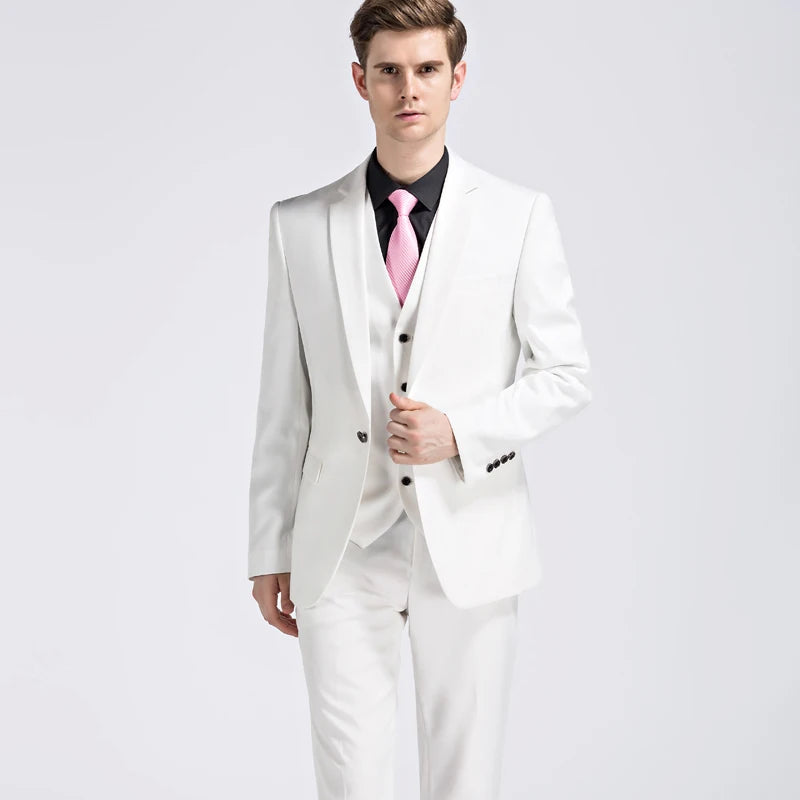 Slim Men's Suit 3 Pieces Set (Jacket + Pants + Vest)