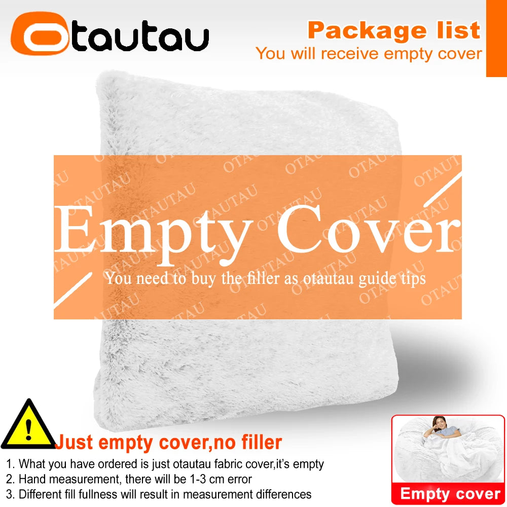 4/5ft Giant Bean Bag Cover Fluffy Sofa Bed Sac Beanbag Couch Relax Recliner Chair