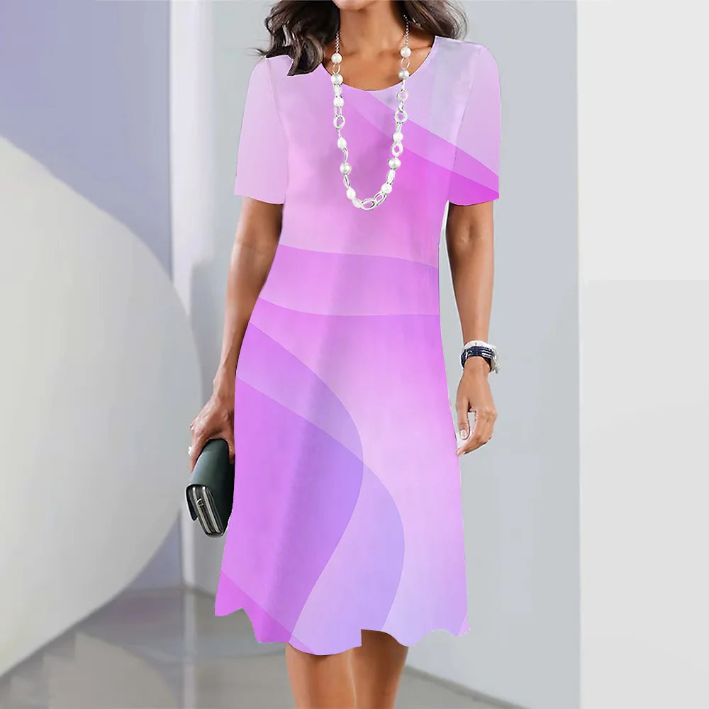 Women's Striped Printed Elegant Dress