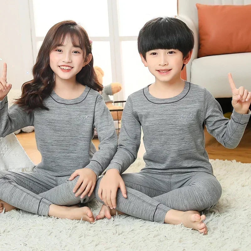 Winter Warm Pyjamas Sets for Kids Thermal Pajamas Toddler Sleepwear for Children from 2 to 13 Years Old