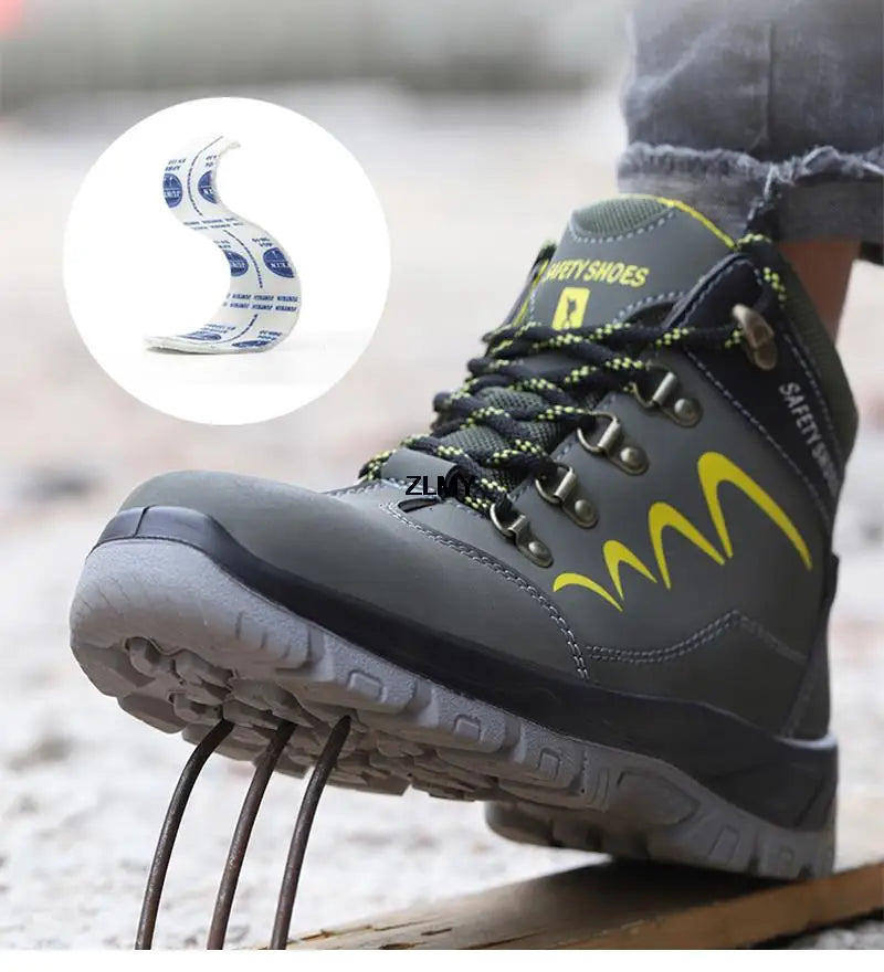 Steel Toe Shoes High Top Work Boots Indestructible Safety Shoes Man Puncture-Proof Work Sneaker Winter Safety Boots