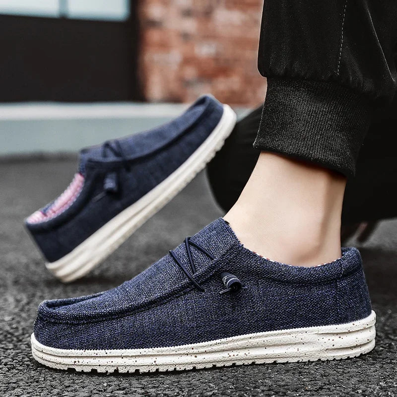 Men Casual Shoes Slip on Canvas Loafers Comfortable Walking Flats for Man Non Slip Soft Moccasins loafers