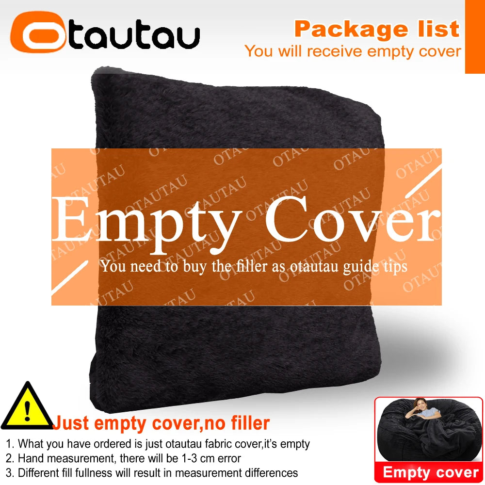 4/5ft Giant Bean Bag Cover Fluffy Sofa Bed Sac Beanbag Couch Relax Recliner Chair