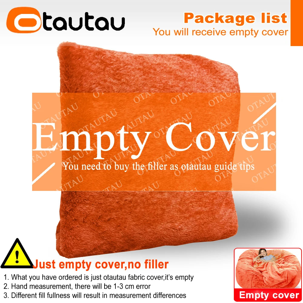 4/5ft Giant Bean Bag Cover Fluffy Sofa Bed Sac Beanbag Couch Relax Recliner Chair