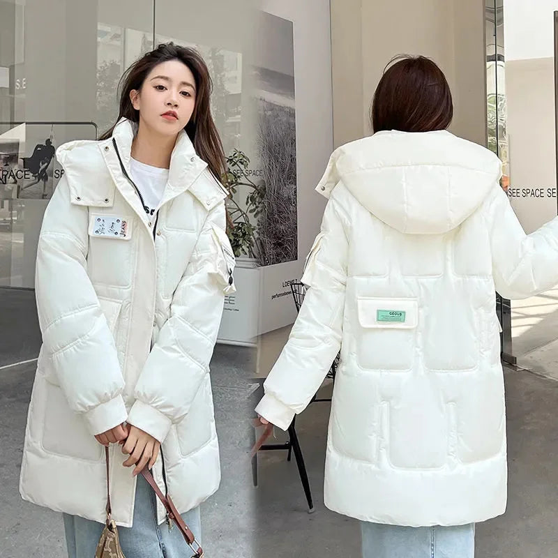 Women's Jacket Winter Parka Down Cotton Jackets Casual Long Coat Loose Thick Warm Hooded Parkas Waterproof Outwear