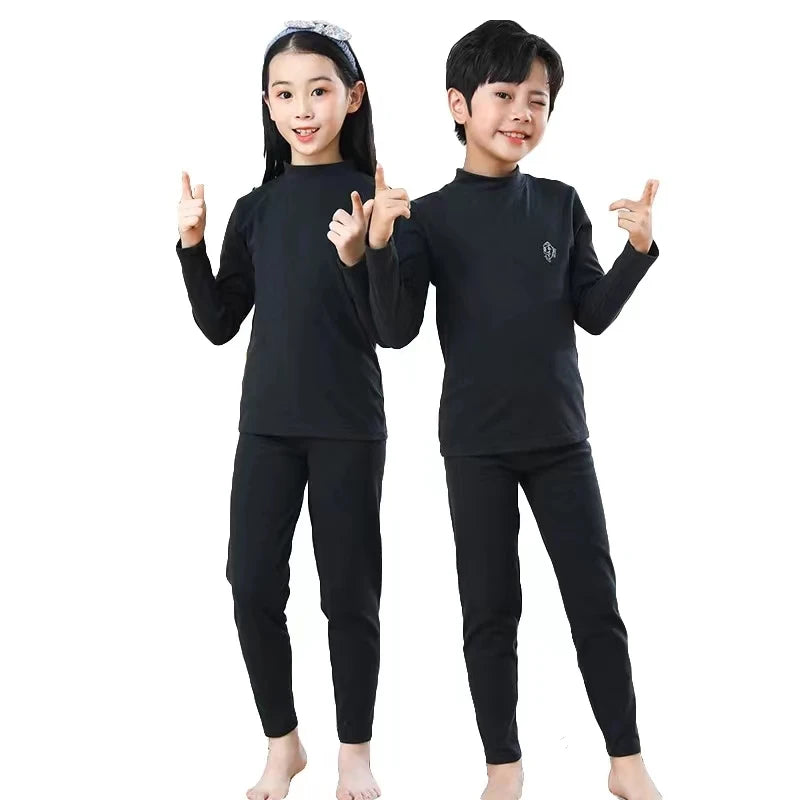 Autumn Winter Thermal Underwear Suit Girls and Boys Sets Pajama Sets Warm Sleepwear