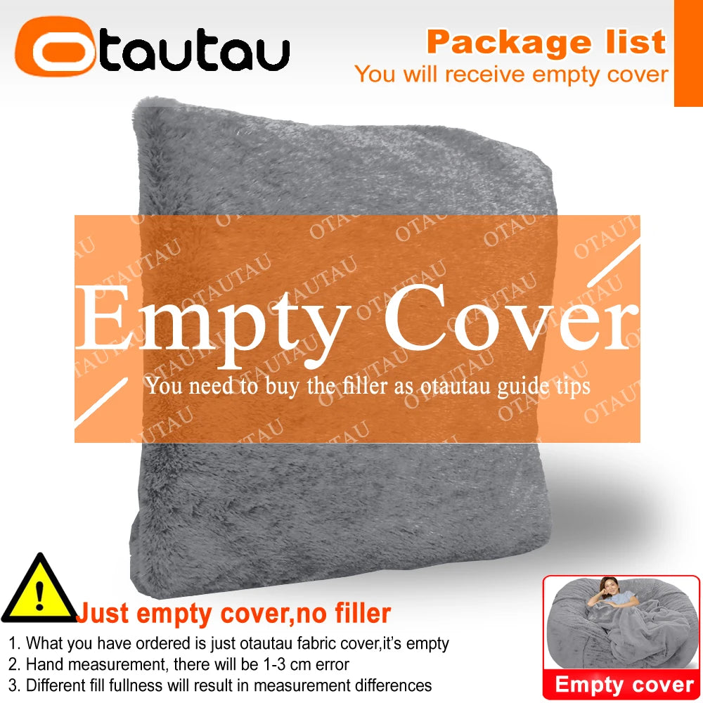 4/5ft Giant Bean Bag Cover Fluffy Sofa Bed Sac Beanbag Couch Relax Recliner Chair