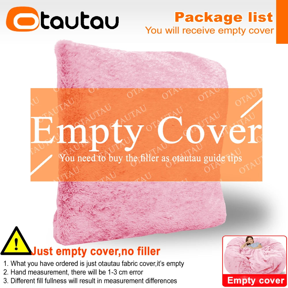 4/5ft Giant Bean Bag Cover Fluffy Sofa Bed Sac Beanbag Couch Relax Recliner Chair