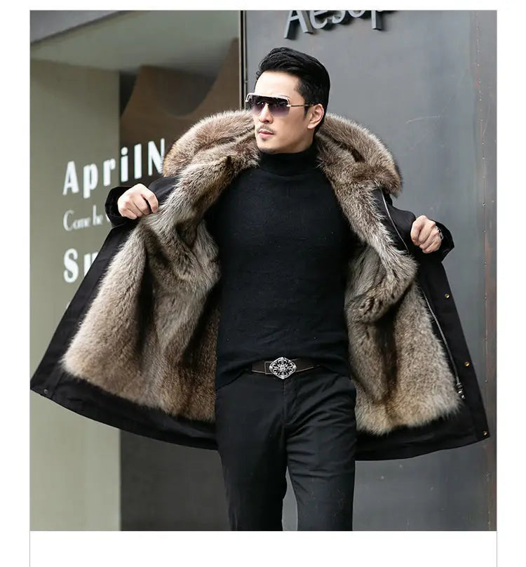 Fleece Mid-length Fur Coat