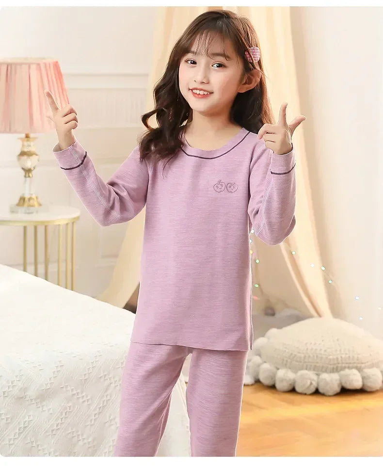 Winter Warm Pyjamas Sets for Kids Thermal Pajamas Toddler Sleepwear for Children from 2 to 13 Years Old