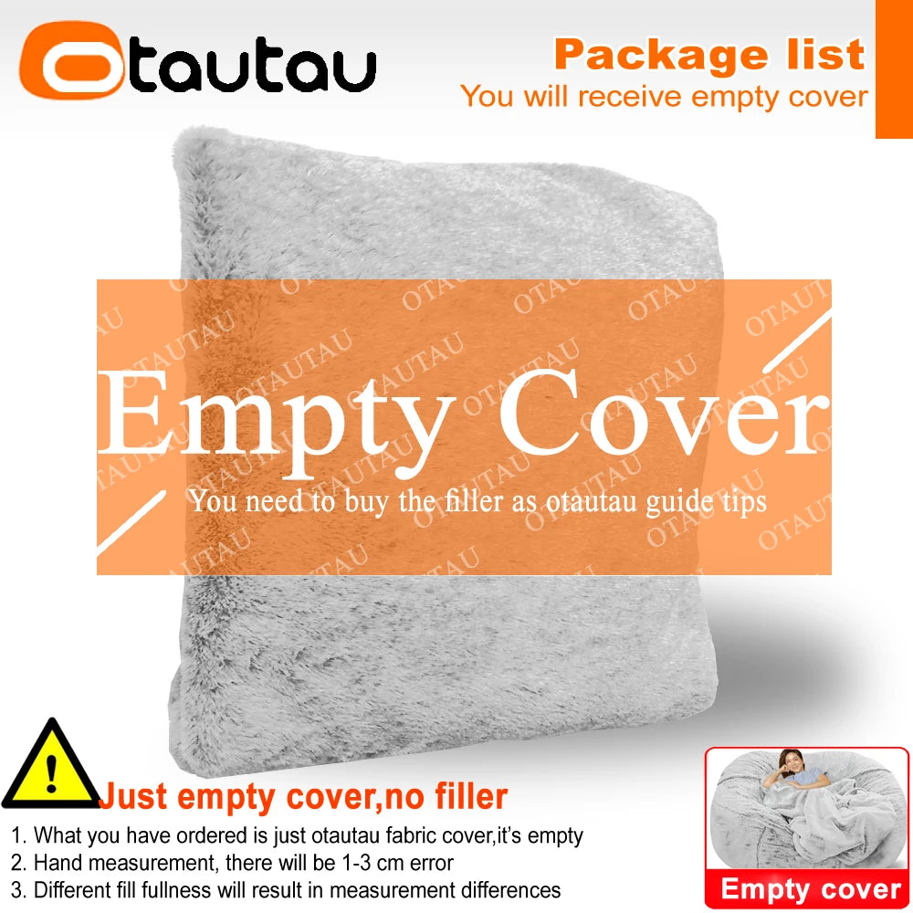 4/5ft Giant Bean Bag Cover Fluffy Sofa Bed Sac Beanbag Couch Relax Recliner Chair