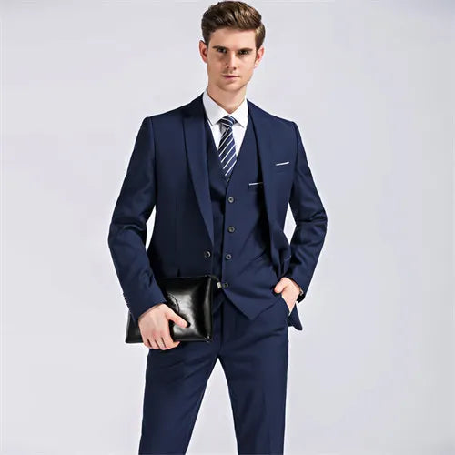 Slim Men's Suit 3 Pieces Set (Jacket + Pants + Vest)