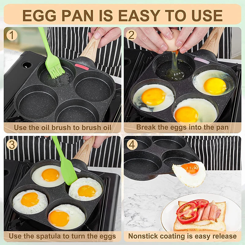 Egg Frying Pan Nonstick Pancake Pans 4-Cups Cookware Pancake Pan Egg Pan Suitable for Gas Stove Induction