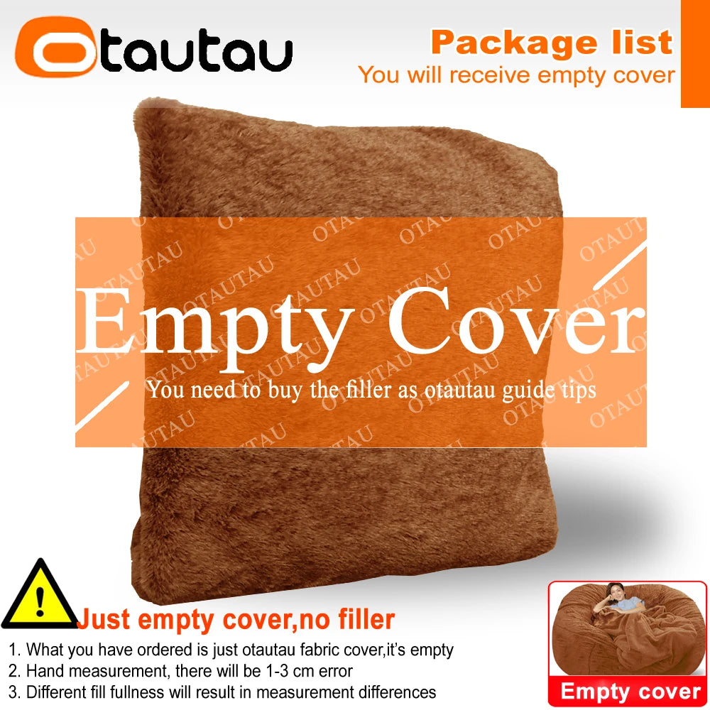 4/5ft Giant Bean Bag Cover Fluffy Sofa Bed Sac Beanbag Couch Relax Recliner Chair