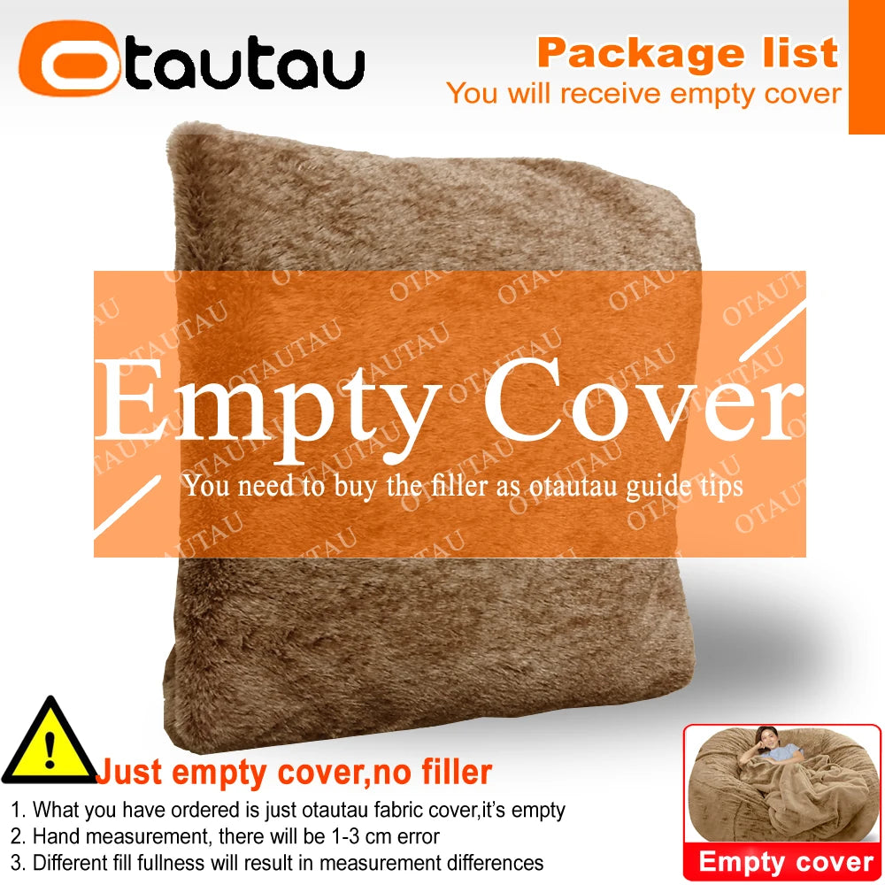 4/5ft Giant Bean Bag Cover Fluffy Sofa Bed Sac Beanbag Couch Relax Recliner Chair