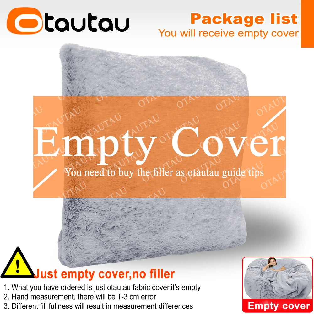 4/5ft Giant Bean Bag Cover Fluffy Sofa Bed Sac Beanbag Couch Relax Recliner Chair