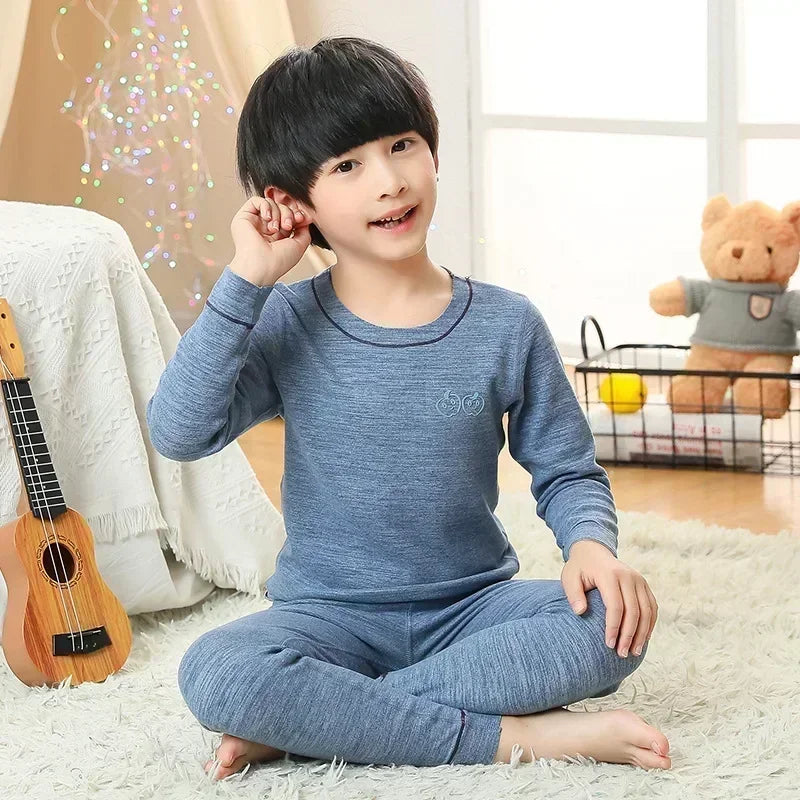 Winter Warm Pyjamas Sets for Kids Thermal Pajamas Toddler Sleepwear for Children from 2 to 13 Years Old