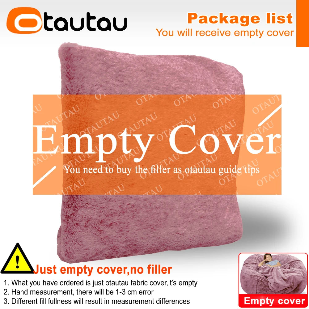 4/5ft Giant Bean Bag Cover Fluffy Sofa Bed Sac Beanbag Couch Relax Recliner Chair