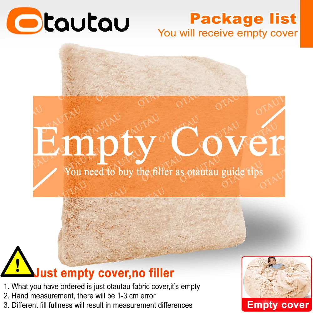 4/5ft Giant Bean Bag Cover Fluffy Sofa Bed Sac Beanbag Couch Relax Recliner Chair